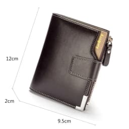 Short Luxury Men Wallets Zipper Coin Pocket Card Holder Male Wallet Clutch Photo Holder Name Engraved Brand Man Wallet