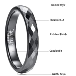 4mm Tungsten Carbide Ring Rose Gold Plating Wedding Ring For Couple Bands