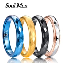 4mm Tungsten Carbide Ring Rose Gold Plating Wedding Ring For Couple Bands