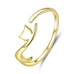 WOSTU 925 Sterling Silver Dachshund Dog Rings Adjustable Cut Animal Open Ring for Women Original Pet Lover Fine Jewelry Gift