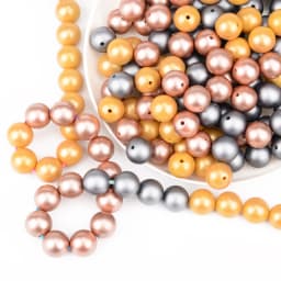 LOFCA 50Pcs Metallic Silver Color Print 12/15/19mm Silicone Loose Beads DIY Chewable Teething Beads BPA Free Baby Teether