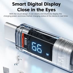 Toocki Digital Display USB A To Type C Cable 6A 66W PD Fast Charging For HUAWEI Xiaomi Macbook Samsung QC3.0 Quick Charge Cable