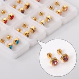 12 Pairs Geometry Earrings 316L Stainless Steel Anti-allergy Cubic Zirconia Party Women Jewelry Accessories Wedding Gift