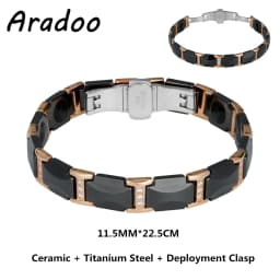 Men's Ceramic Titanium Steel Bracelet Hematite Magnetic Bracelet Anion Anti-Radiation Therapy Bracelet