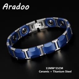 Men's Ceramic Titanium Steel Bracelet Hematite Magnetic Bracelet Anion Anti-Radiation Therapy Bracelet