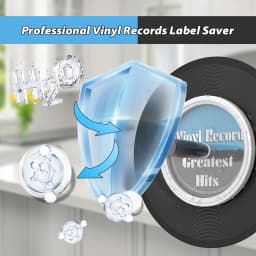 LP Vinyl Record Cleaner Clamp Vinyl Record Label Saver Protector Waterproof Clean Tool With Handle Use For 7-12 Inch EPs LPs