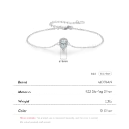 MODIAN 925 Sterling Silver Water Drop Clear CZ Bracelet Pear Cut Link Chain Platinum Plated Bracelet For Women Wedding Jewelry
