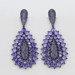 Designer Women's Earrings Luxury Jewelry Cubic Zirconia Water Drop Hoop Dangle Earrings for Women Party Jewelry Purple Gift