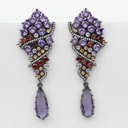 Designer Women's Earrings Luxury Jewelry Cubic Zirconia Water Drop Hoop Dangle Earrings for Women Party Jewelry Purple Gift