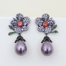 Designer Women's Earrings Luxury Jewelry Cubic Zirconia Water Drop Hoop Dangle Earrings for Women Party Jewelry Purple Gift