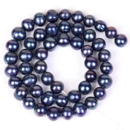 Natural Black Freshwater Pearl Beads High Quality Dyeing Nearly Round Shape Punch Loose for Jewelry Making DIY Necklace Bracelet
