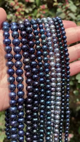 Natural Black Freshwater Pearl Beads High Quality Dyeing Nearly Round Shape Punch Loose for Jewelry Making DIY Necklace Bracelet