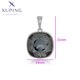 Xuping Jewelry Charm Square Fashion Elegant Crystal Pendant Necklace of Rhodium Color for Women Party Gift A00622005