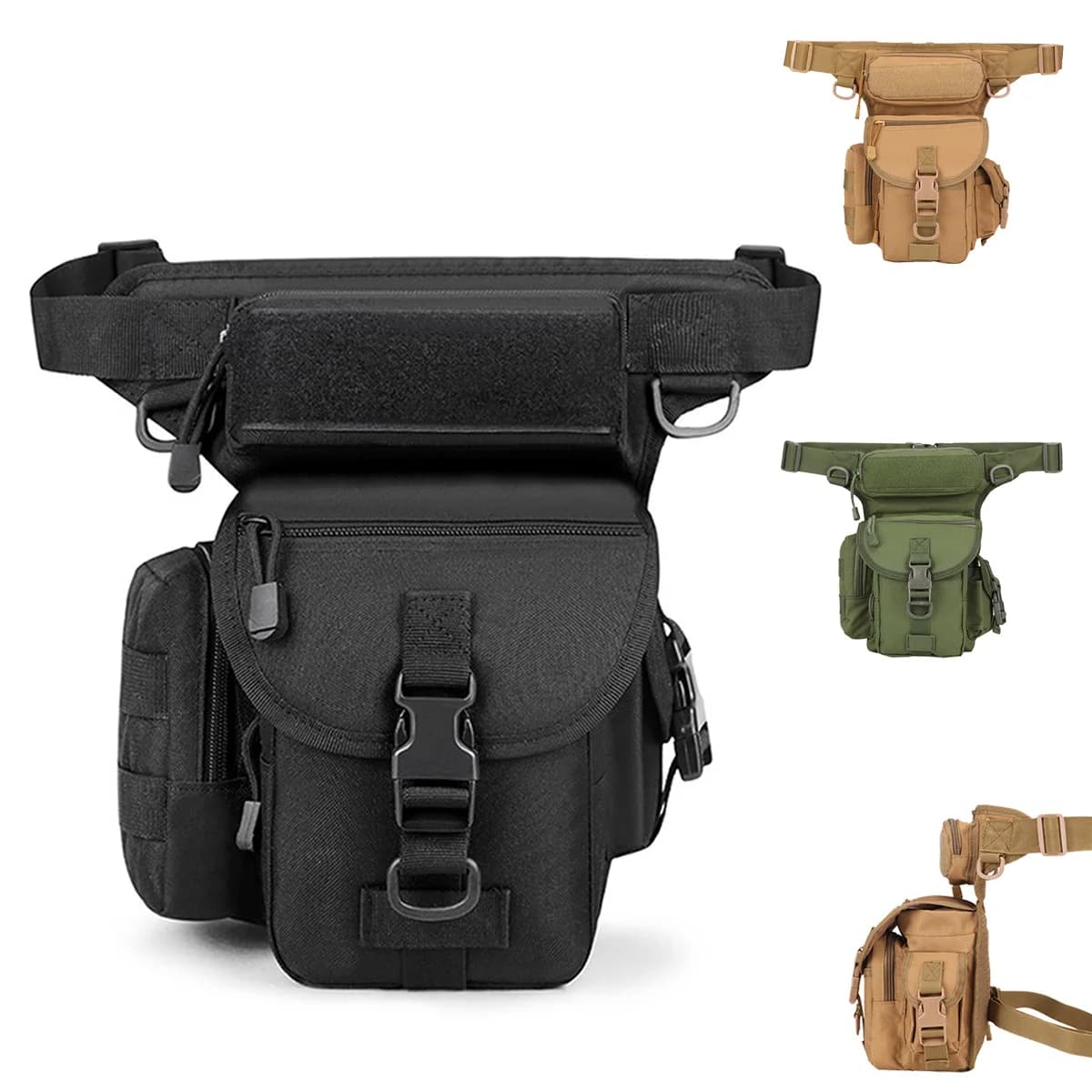 Men Waist Fanny Pack Leg Bag Military Tactical Motorcycle Rider Camera Sports Travel Nylon Male Bum Hip Belt Thigh Fanny Bags