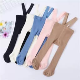 Lawadka 0-3T 2026 New Autumn Spring Tights For Girls Solid Pantyhose Casual Tights for Boys with Shoulder Strap Knitted Clothes
