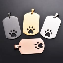 10pcs Wholesale Stainless Steel Pet ID Blank Rectangle Dog Tags Pendant Necklace Jewelry Findings Hypollergenic 28x45mm