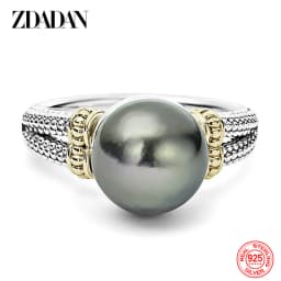 ZDADAN 925 Silver Pearl Ring For Women Wedding Jewelry Accessories Wholesale