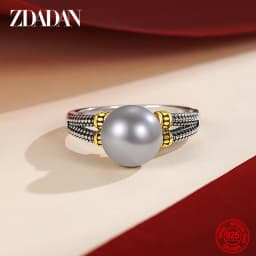 ZDADAN 925 Silver Pearl Ring For Women Wedding Jewelry Accessories Wholesale