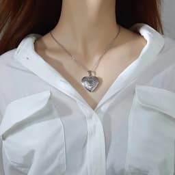 Romantic Love Heart Locket Pendant Necklaces For Women Silver Color Stainless Steel Photo Frame Promise Jewelry Chokers Gift