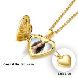 Romantic Love Heart Locket Pendant Necklaces For Women Silver Color Stainless Steel Photo Frame Promise Jewelry Chokers Gift