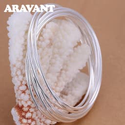 Aravant 925 Silver 10 Circle Triple Ring Bangle For Men Women Fashion Jewelry