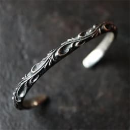 Vintage Vine Plant Carved Flower Bangle Men Women Jewelry Open Trendy Punk Male Bracelet Bangle Winding Wrist Accessories Gift