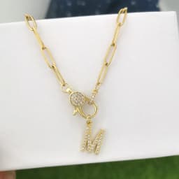 CZ Lobster Clasp Necklace Women Men Initial Charm Letters Choker Gold Silver Color Stainless Steel Chain Alphabet DIY AB