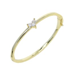 Promotion 7.5" Inner 60mm Three Stone Geometric Triangle Shaped Gold Color Women Bangle Bracelet