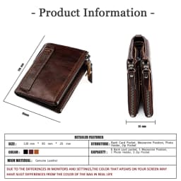 Genuine Leather Short Men RFID Wallets Name Engraving Leather Card Holder Brand Men Retro Coin Pocket Zipper Male Wallet