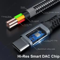 2 In 1 Type USB C to Dual USB C Headphone Jack Adapter Type C Charge Audio Aux Adaptor For iPhone 15 Samsung Huawei Xiaomi
