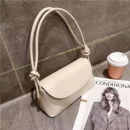 Lady Fashion Simple French one-shoulder Crossbody solid color fashion Underarm Pu Leather small square bag