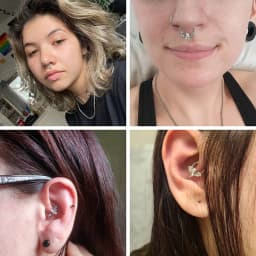 4PCS 16G Septum Clicker Rings, Stainless Steel Hinged Nose Rings Hoop CZ Cartilage Helix Daith Tragus Earring Piercing Jewelry