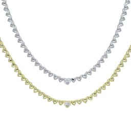 High Polish Shiny Heart Shaped Charm Tennis Chain 16 Inches Fashion Necklace 2022 Valentine's Gift Jewelry