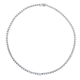 High Polish Shiny Heart Shaped Charm Tennis Chain 16 Inches Fashion Necklace 2022 Valentine's Gift Jewelry