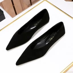 Women 0.5cm Low Heels Leisure Outside Flats Female Fashion Suede Surface Low Heels Lady Sexy Evening Party Slip On Flat Shoes
