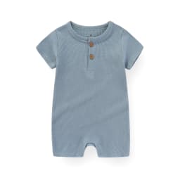 Kiddiezoom 1 PCS Fashion Four Seasons Unisex Solid Short Sleeve Baby Boy Girl Rompers 100%Cotton Soft Newborn Jumpsuit Clothes