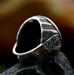 2023 New Unique Design 316L Stainless Steel Turkey Ring Turkish Signet Ring Zircon Stone Ethnic Style Jewelry free shipping