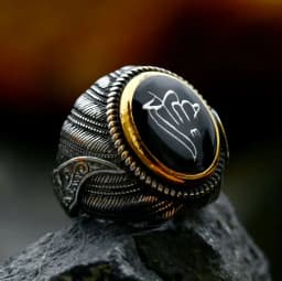 2023 New Unique Design 316L Stainless Steel Turkey Ring Turkish Signet Ring Zircon Stone Ethnic Style Jewelry free shipping