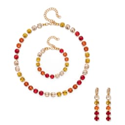 2023 New 8MM Crystal Bracelets Necklace Earrings Sets For Women Claw Seting Bracelets Choker for Party
