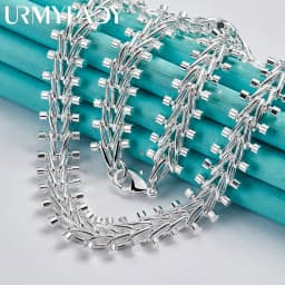 URMYLADY 925 Sterling Silver Double Row Bead Necklace For Women Wedding Party Gifts Fashion Jewelry