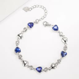 925 Sterling Silver Blue Zircon Heart Love Bracelets For Women Wedding Luxury Quality Jewelry Accessories Items