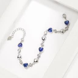 925 Sterling Silver Blue Zircon Heart Love Bracelets For Women Wedding Luxury Quality Jewelry Accessories Items