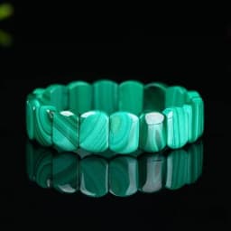 AAAAA Green Malachite Chrysocolla Bracelet Stretch Rectangle Beads Healing Stone Crystal Genuine Natural Women Men 12x9mm Gender