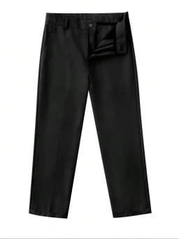 Tween Boy Back To School Season Black Single Breasted Long Pants, Boy Youth School Uniforms