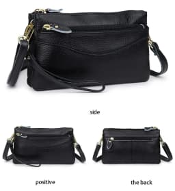 Genuine Leather Women Crossbody Bag Small Shoulder Handbag Casual Wristlet Clutch Purse Large Capacity Messenger Bags for Women