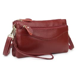 Genuine Leather Women Crossbody Bag Small Shoulder Handbag Casual Wristlet Clutch Purse Large Capacity Messenger Bags for Women