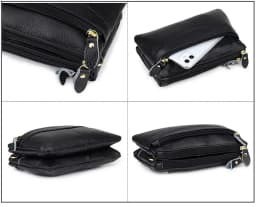 Genuine Leather Women Crossbody Bag Small Shoulder Handbag Casual Wristlet Clutch Purse Large Capacity Messenger Bags for Women