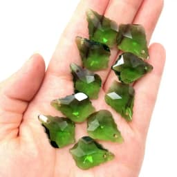 Wholesale 10PCS Multi Color Double Sided Crystal Glass Maple Leaf Loose Spacer Beads DIY Earrings Necklace Pendant Jewelry Gifts