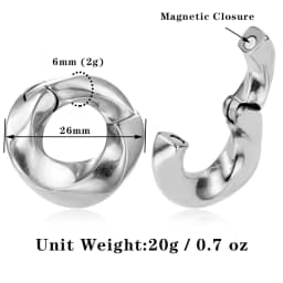 Casvort 2PCS Vortex Ear Weights Hangers Stainless Steel Magnetic Ear Gauges Plugs Fashion for Women Body Jewelry Piercing Gift