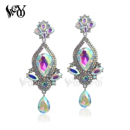VEYO Classic Lady Long Crystal Drop Earrings Luxury Wedding Earrings for Women Fashion Jewelry 2023New Gift